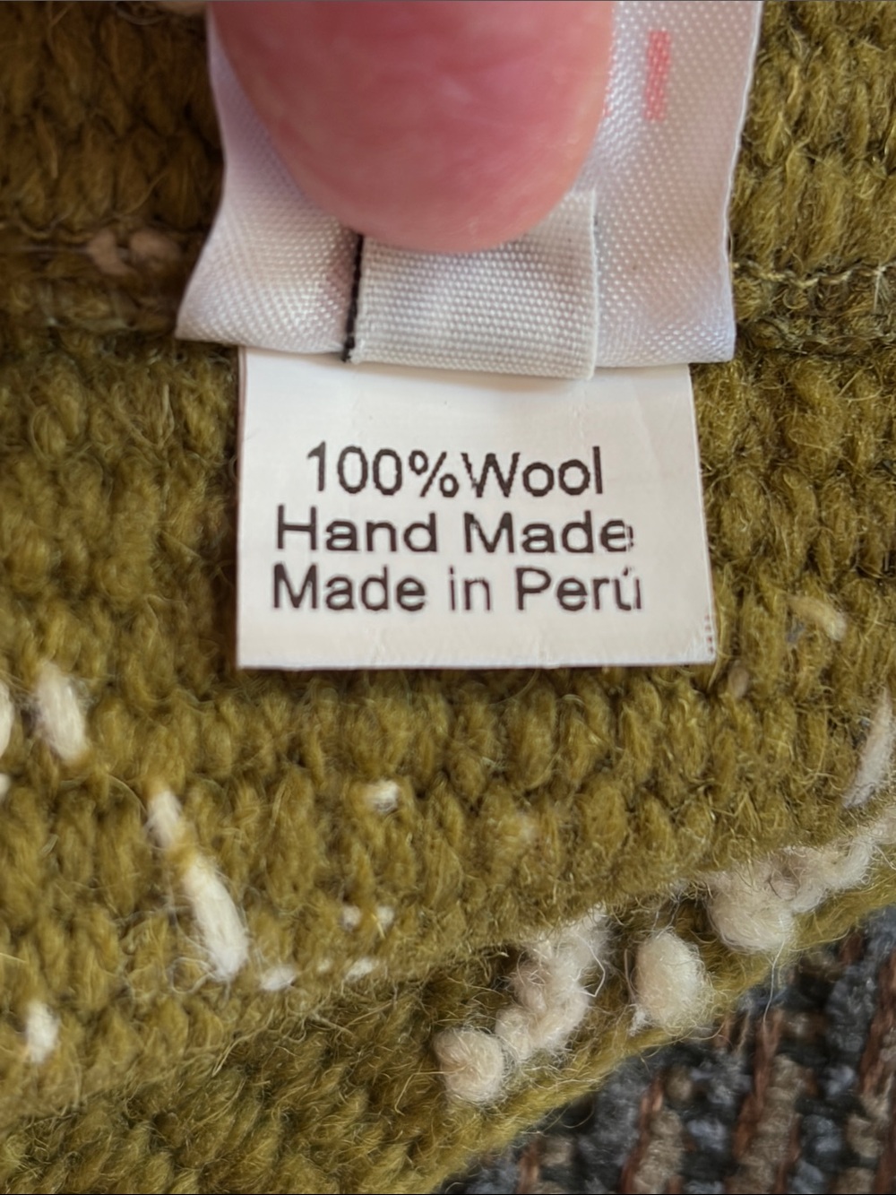 Pistil 100% Wool Sadie Belt Olive Green Peruvian Handwoven Embroidery, Size L/XL - Picture 6 of 6